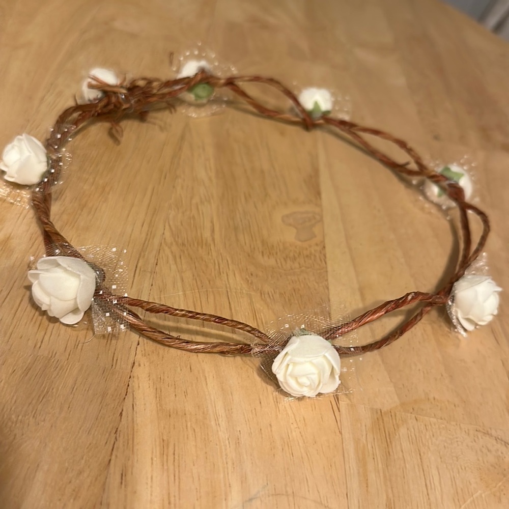 Ivory rosette flower crown